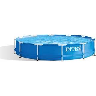 👉 Ronde zwembad blauw Intex rond Metal Frame Ø366x76cm 6941057400662