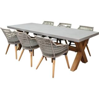 👉 Tuinset composiet active Ribe Norwich dining 240x100xH77 cm 7 delig