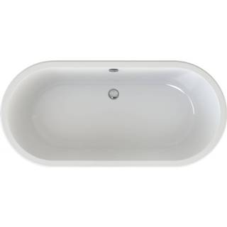 👉 Xenz Noa vrijstaand bad 170x80cm - glans wit - met badafvoer/overloopcombinatie wit glans