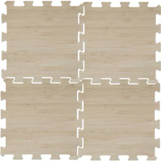 👉 Puzzelmat foam hout volwassenen 16x stuks zwembadtegels/fitnesstegels 50 x cm