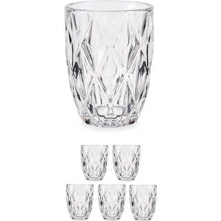 👉 Drinkglas transparant glas Set van 18x stuks luxe gedecoreerd drinkglazen/waterglazen 270 ml