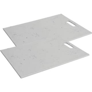 Snijplank wit kunststof Set van 2x stuks keuken groente/fruit 40 x 30 1 cm