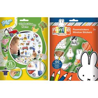 👉 Nijnte kinderen Kinder autoraam stickers combinatie set boerderij en Nijntje thema