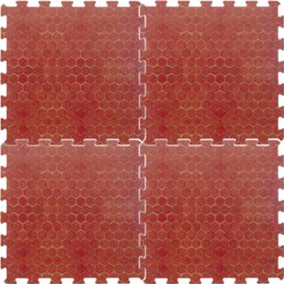 👉 Puzzelmat foam terracotta volwassenen 16x stuks zwembadtegels/fitnesstegels tegeltjes 50 x cm