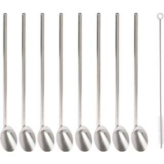 👉 Lepel RVS 16x Herbruikbare rietjes inclusief reinigingsborstel