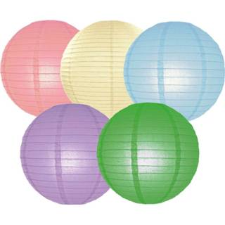 👉 Lampion Set van 10x stuks gekleurde party lampionnen dia 25 cm voor tuinfeest