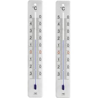 👉 Thermometer kunststof Set van 2x voor binnen en buiten 28 cm