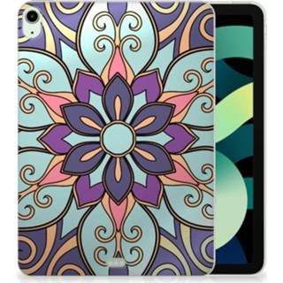 👉 Siliconen hoesje purper IPad Air (2020/2022) 10.9 inch Purple Flower 8720632247797