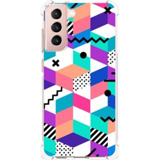 👉 Houten blok Samsung Galaxy S21 FE Shockproof Case Blokken Kleurrijk 8720632268730