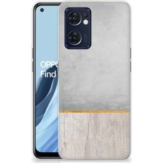 👉 Bumper hoesje OPPO Reno 7 5G | Find X5 Lite Wood Concrete 8720632145598