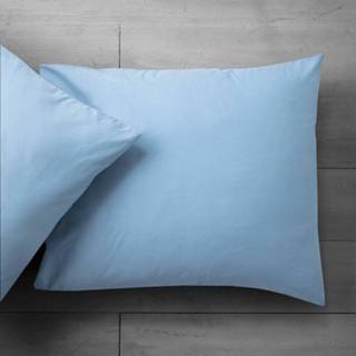 👉 Kussenslop blauw katoen Fresh & Co 2-PACK Verkoelende Katoenen Kussensloop - Lichtblauw 8719909038930