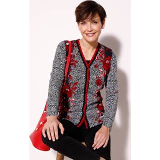 👉 Vest rood zwart bicolor vrouwen met gestreepte bies MONA Rood/Zwart 4055708681262