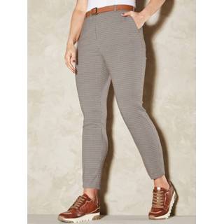 Broek beige zwart geruit vrouwen met ruitpatroon m. collection Beige/Cognac/Zwart 4055708539730 4055708539716