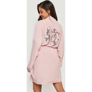 👉 Mother Of The Bride Bloemen Badjas Met Kanten Zoom, Blush
