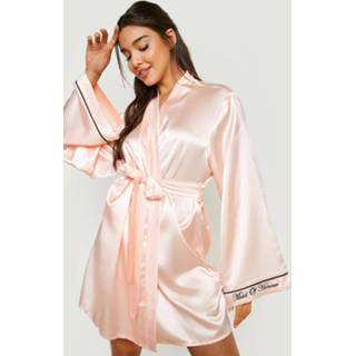 👉 Geborduurde Maid Of Honour Kimono Badjas, Rose Gold