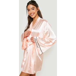 👉 Geborduurde Bruidsmeisjes Kimono Badjas, Rose Gold