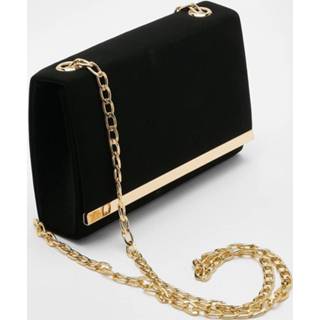 👉 Handtas zwart metalen One Size Met Afwerking, Black