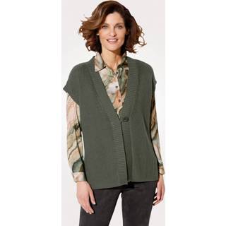 👉 Vest effen vrouwen olijf Gebreid met aangebreide mouwen MONA 4055708914261 4055708914223