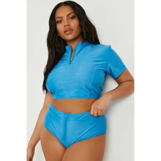 👉 Bikini cobalt Plus Met Lange Mouwen En Rits,