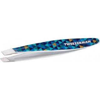 👉 Tweezer blauw Tweezerman Mini Slant Blue Mosaic 1 st 38097020557