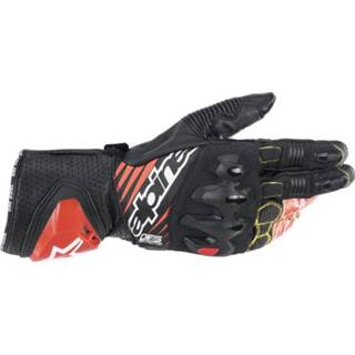 👉 Glove zwart wit rood l active Alpinestars GP Tech V2 Gloves Black White Red Fluo 8059175890352