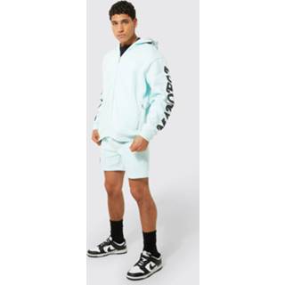 👉 Oversized Official Trainingspak Met Tank Met Capuchon En Shorts, Light Blue