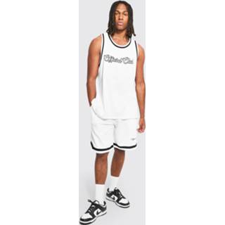 👉 Wit m Gestreepte Official Club Tank Top En Shorts Set, White