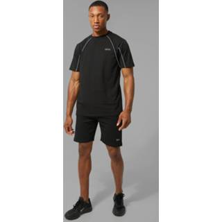 👉 Man Active Reflecterende Set Met Shorts, Black