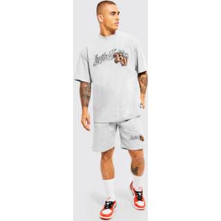 👉 Grijs m grey marl Oversized Limited Edition Varsity Set Met Shorts,