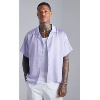 👉 Overhemd s lilac Dun Boxy Met Textuur,