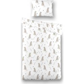 Dekbedovertrek katoen wit kinderen peuters Fresh&Co Kids Happy Leopard 120 x 150 cm - Peuterovertrek 8719909033362
