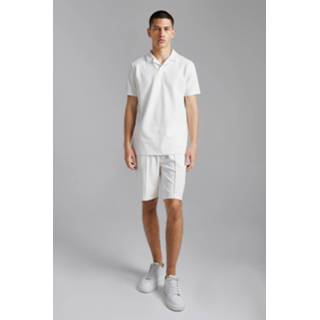 👉 XL cream Slim Fit Set Met Polo Revers Kraag En Shorts Biezen,