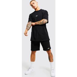 👉 Zwart s Oversized Official Set Met Top Brede Nek En Shorts, Black