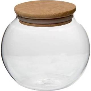 Snoeppot, glas en bamboe, 790 ml