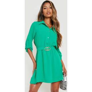 👉 Blouse Jurk Met Ceintuur, Green