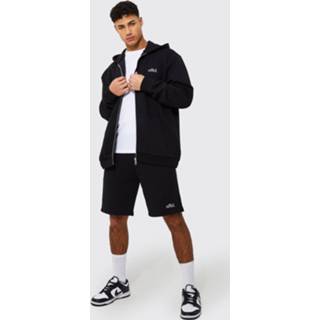 👉 Oversized Official Trainingspak Met Rits En Shorts, Black