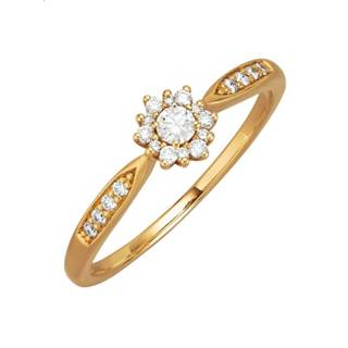 👉 Damesring diamant legering geel vrouwen geelgoudkleur met briljanten Diemer 4055709119719 4055709119702