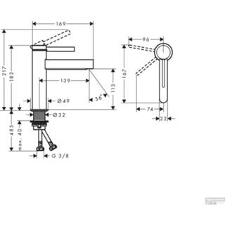 👉 Wastafelmengkraan wit Mat Finoris HansGrohe Eengreeps 110 CoolStart met PushOpen Waste 4059625334379