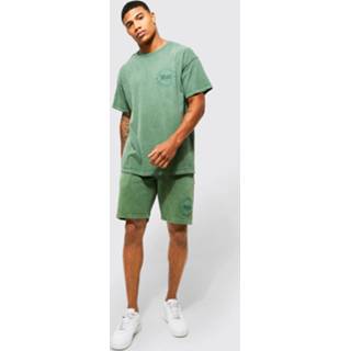 👉 Oversized 3D Geborduurde Bm Set Met Shorts, Green
