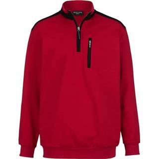 Sweatshirt rood zwart katoen effen mannen met een borstzak Boston Park Rood/Zwart 4055705698904 4055705698928