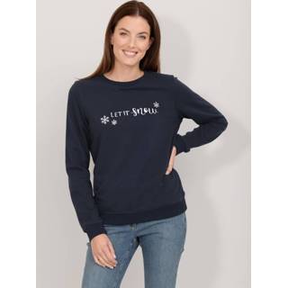 👉 Sweatshirt marine katoen effen vrouwen met fraai borduursel Dress In 4055708597945 4055708597983