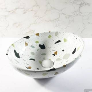 👉 Waskom meerdere kleuren Boss & Wessing Queen Ovaal 40x33 cm Terrazzo 8719304978848