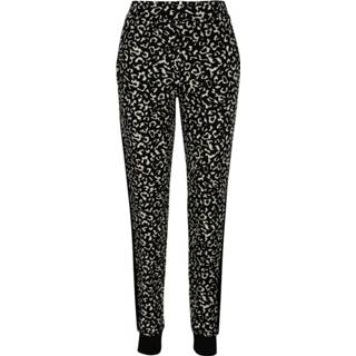 👉 Joggingbroek zwart kunstvezels animalprint vrouwen met contrastkleurige inzetten opzij MONA Zwart/Camel 4055708893993 4055708894013