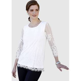 👉 Shirt offwhite kant effen vrouwen met voering m. collection 4055708558953 4055708559004