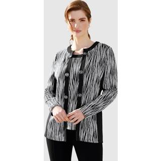 👉 Blazer zwart wit zilverkleur kunstvezels vrouwen Jersey in contrastkleurige uitvoering m. collection Zwart/Wit/Zilverkleur 4055708570481 4055708570382