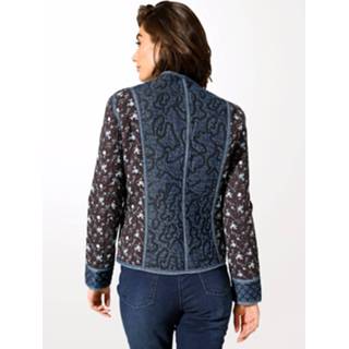 👉 Blazer blauw zwart gebloemd vrouwen mouwen met doorgestikte in jeanslook MONA Blauw/Zwart 4055708957671
