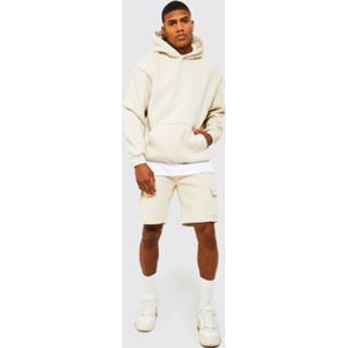 👉 Trainingspak XL stone Oversized Cargo Met Shorts Capuchon,