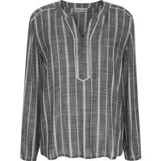 👉 Blous grijs viscose gestreept vrouwen Vrije Tijd Blouse met lurexstrepen Laura Kent 4055708480216 4055708480162