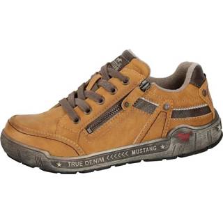 👉 Sneakers okergeel synthetisch effen vrouwen uit te trekken Sneaker in modieuze used look Mustang 4060891746568 4060891746650