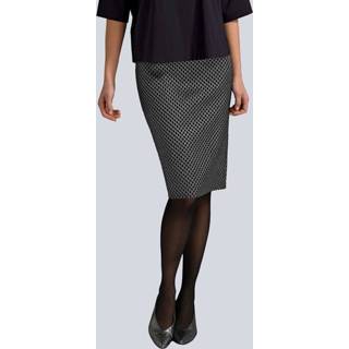 👉 Kokerrok zwart zilvergrijs kunstvezels grafisch vrouwen met glittereffect Alba Moda Zwart/Zilvergrijs 4055709328845 4055709328876